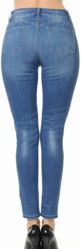 Vista 3 de Little Vintage Girls Wax - Pantalones de mezclilla para mujer con texto en inglés "I Love You" con levantamiento de glúteos, tiro alto, longitud