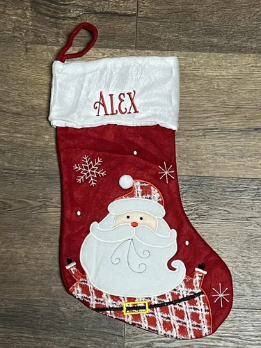 Vista 6 de Personalized Christmas Stocking - Embroidered with Name - Customized Holiday Family Set (Fox)