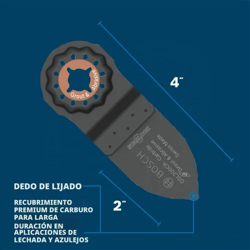 Vista 4 de Bosch OSL200CR 2 pulg. Hoja de sierra Starlock® multiherramienta oscilante de grano de carburo para dedo