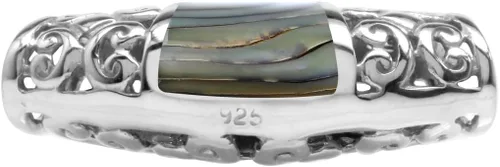 Vista 4 de Silvershake Colgante de diapositiva con incrustaciones de filigrana de plata de ley 925 chapada en oro blanco