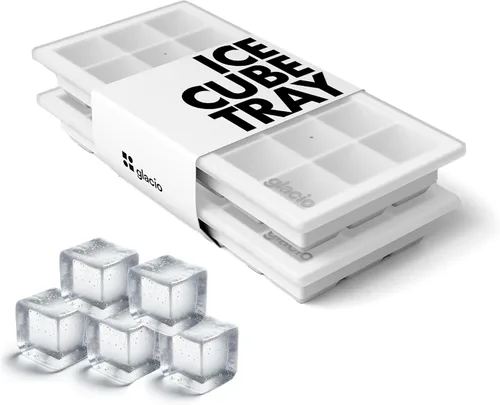 Vista 9 de glacio Bandeja para cubitos de hielo, moldes pequeños de silicona con tapas, sin BPA y flexible para cócteles y bebidas, juego de 2