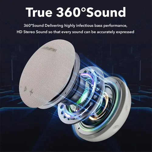 Vista 3 de Altavoz Bluetooth Monster de 35 W (pico), altavoz de ducha IPX8 impermeable, Bluetooth 5.4 con sonido HD fuerte y graves robustos, tiempo
