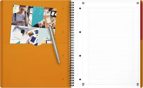 Vista 5 de Oxford International - Cuaderno activo con tapa de polietileno A4+, rayas estrechas con margen y perforado, incluye divisor reposicionable, 80