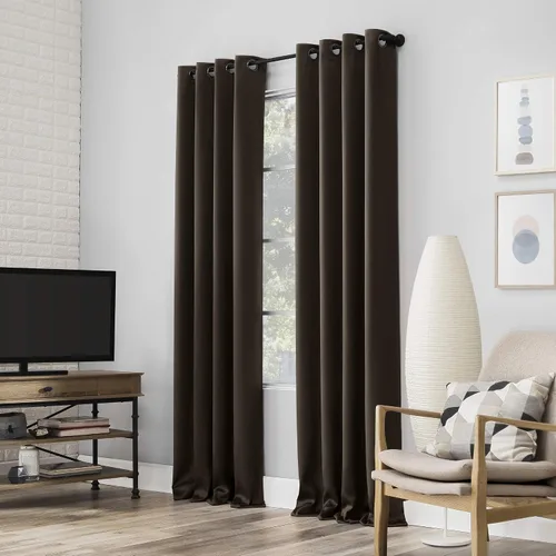 Vista 45 de Sun Zero Nordic - Juego de 2 paneles de cortinas con ojales de grado teatral extremo 100% opacas, 104" x 96" (2* 52" x 96"), cortinas opacas blanco
