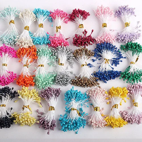 Vista 6 de 900 unids/lote Multicolor DIY perla flor estambres Pistil 0.039 in estambre floral (color 1)
