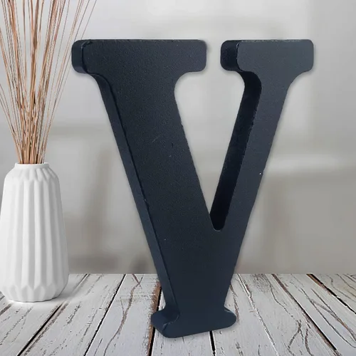 Vista 28 de AOCEAN Letras de madera negra de 6 pulgadas Letras de madera sin terminar para decoración de pared Letras decorativas de pie Rebanadas Tablero