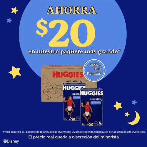 Vista 4 de Huggies Overnites - Pañales de noche talla 5 (más de 27 libras), 50 unidades, el embalaje puede variar