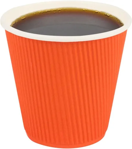 Vista 43 de Tazas para café de papel aislado, pared ondulada, kraft, 12 onzas - Caja de 25 unidades - tapas a juego: RWA0360B, RWA0360W, RWA0328LG, RWA0328GR
