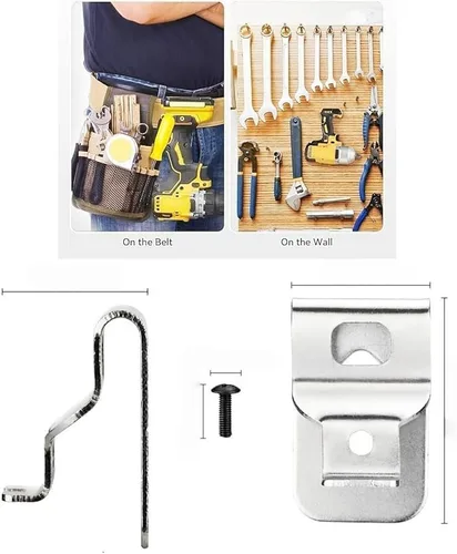 Vista 3 de Paquete de 5 clips de cinturón de acero inoxidable N268241 N086039 (con tornillos) compatibles con herramientas eléctricas dewelt de 20 V DCD985