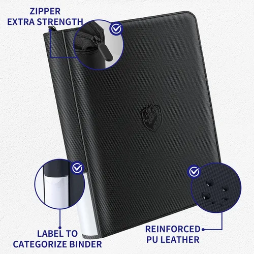 Vista 2 de 100 fundas de plástico duro para tarjetas + 100 fundas suaves y carpeta superior + 20 portatarjetas de plástico duro de alta capacidad