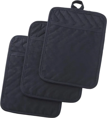 Vista 12 de Anyi Juego de soportes para ollas y guantes de horno de 7 x 9 pulgadas, resistentes al calor, de algodón, con bolsillo para ollas, características