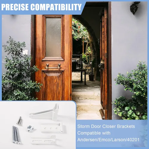 Vista 2 de Soporte para cierrapuertas Storm compatible con Andersen, kit de piezas de repuesto para cierrapuertas duradero con Emco/Larson/Pella, protegiendo