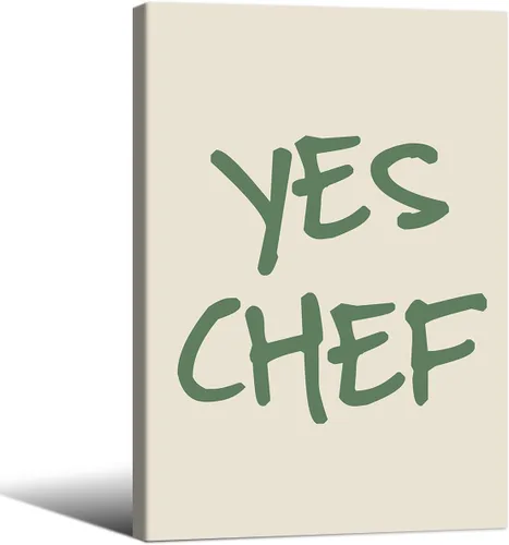 Vista 29 de Haitunone Póster verde con cita de chef con cita de cocina, arte de pared, minimalista, moderno, de mediados de siglo, impresiones para cocina
