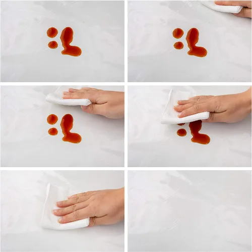 Vista 5 de Pioggia - Mantel de vinilo transparente redondo con borde elástico, impermeable y resistente al aceite, cubierta de plástico para mesa, ideal
