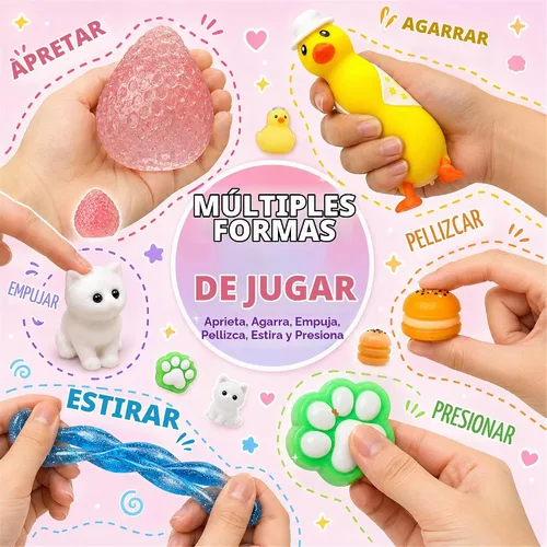 Vista 2 de 15Pcs Taba Squishy Pack Fidget Toys, Squishies Stress Relief Toys for Kids 15
