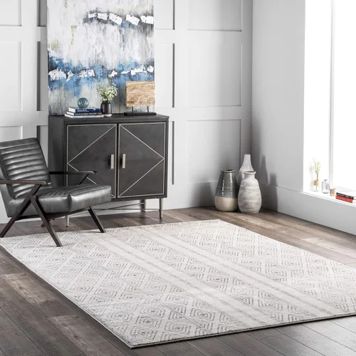 Vista 7 de nuLOOM Sarina Diamonds - Alfombra Gris