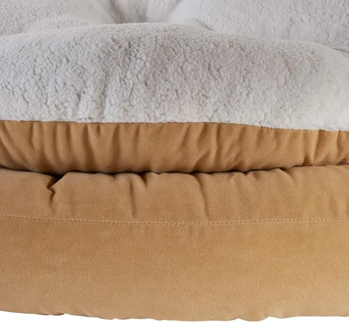 Vista 5 de Maddie Donut - Cama para perro con almohada central extraíble, color crema, pequeña (24 x 24 pulgadas)