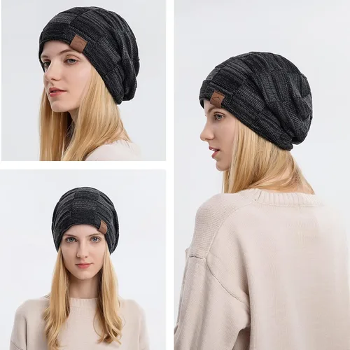 Vista 3 de Gajaous Unisex Winter Beanie Hat,Slouchy Knit Beanie for Women, Fleece Lined Beanies for Guys Men,Warm Hats for Cold Weather