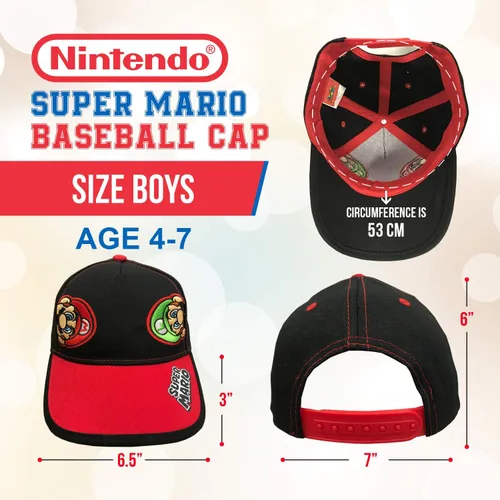 Vista 4 de Nintendo Super Mario Little Boys - Gorra de béisbol