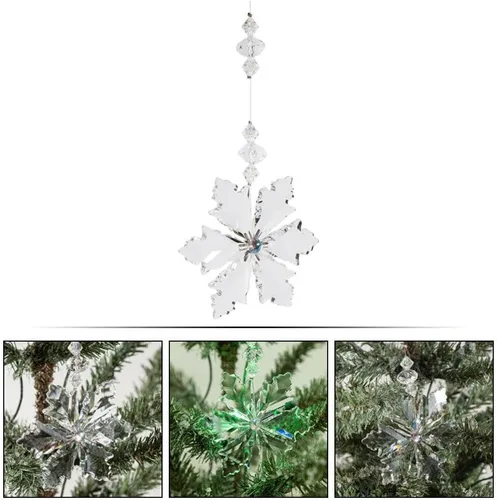 Vista 7 de EXCEART Christmas Snowflake Hanging Ornaments Acrylic Xmas Tree Decorations for Home Door and for Creating Festive Scenes and Giving