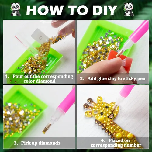 Vista 4 de Labeol Artes y manualidades para niños de 8 a 12 años – Crea tus propios llaveros GEM, arte de diamantes 5D por números, kits de arte GEM para niños