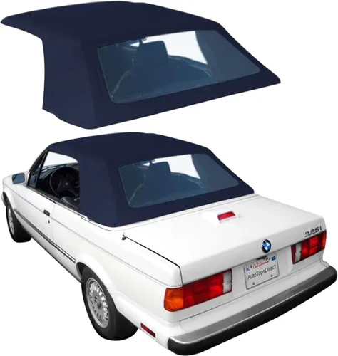 Vista 5 de Sierra Auto Tops Convertible Top Reemplazo para BMW 1987-1993 Serie 3 (E30), Stayfast Canvas, Negro