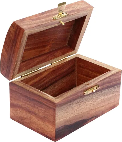 Vista 2 de ITOS365 Joyero de madera hecho a mano para mujer, organizador de joyas tallado a mano, Madera