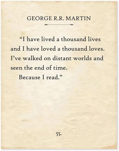 Vista 7 de Lone Star Art He vivido mil vidas – Cita de George R.R. Martin 11x14 Póster enmarcado, Arte literario para lectores, Impreso motivacional, Regalo