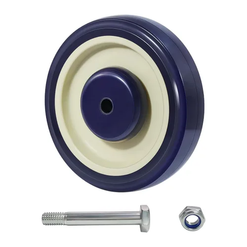 Vista 14 de Kit de Reemplazo de Rueda de Carrito de Compras de 5", Juego de 4 Ruedas Giratorias de Poliuretano, Ruedas con Eje de 3/8" de Diámetro