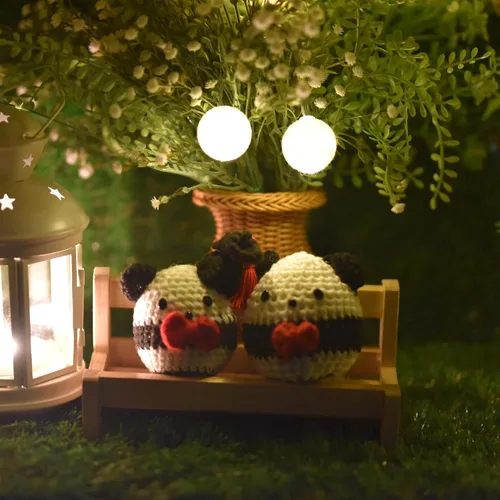 Vista 7 de LUCK HEAVEN Kit de ganchillo para parejas para principiantes, manualidades para adultos y niños – Valantine amigurumi Panda Yarn Animal