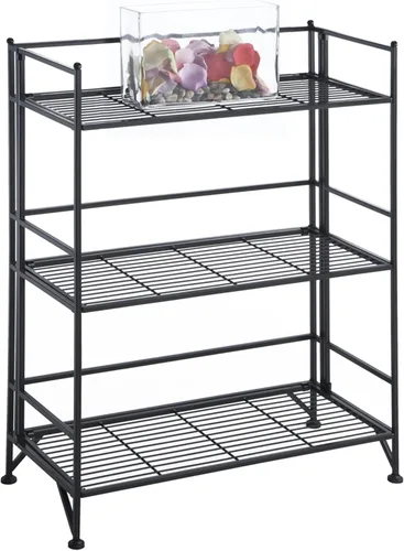 Vista 4 de Convenience Concepts Designs2Go - Estante para almacenamiento extra de 2 pisos, metal, plegable, Negro