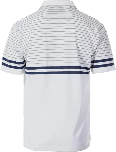 Vista 2 de Gioberti Polo de contraste de rayas dobles para hombre con bolsillo - tinte de hilo