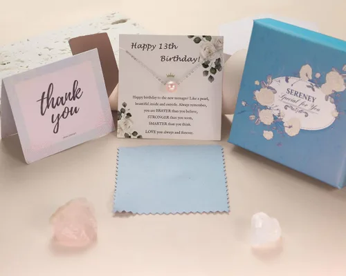 Vista 34 de Sereney Regalos de cumpleaños para niñas y mujeres, collar de perlas de plata esterlina como regalo de cumpleaños de 7, 9, 10, 11, 13, 15, 16, 18