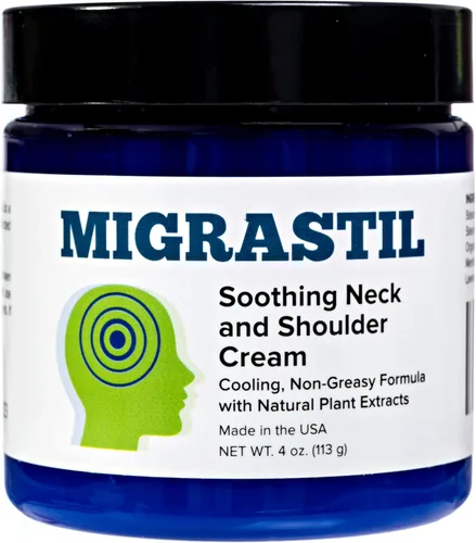 Vista 2 de Basic Vigor Migrastil Crema calmante para cuello y hombros y MigraFreeze Deluxe MigraFreeze - Sombrero de cabeza para migraña