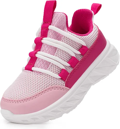 Vista 11 de YESKIS Tenis deportivos para niños y niñas, tenis para correr, ligeros, transpirables, de malla, para caminar