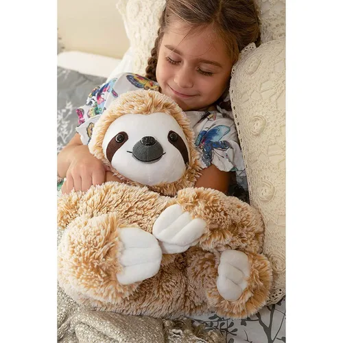 Vista 2 de Animal de peluche realista de perezoso – Piel tierna, abrazable y sedosa, lindo perezoso marrón de tres dedos para regalo de cumpleaños de novia
