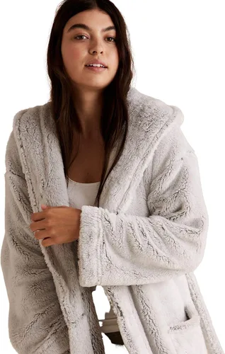 Vista 2 de Marks & Spencer womens Loungewear Plush Fleece Hooded Long RobeBathrobe