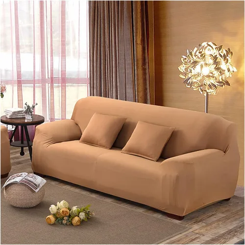 Vista 6 de Daesar Fundas elásticas para sofá, fundas impermeables de color liso, color beige y blanco (poliéster de 1 plaza)