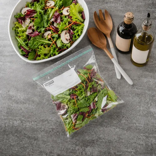 Vista 3 de Restaurantware -Bag Tek - Bolsas de almacenamiento con cremallera de 1 galón, 25 bolsas desechables con cremallera - Doble cremallera, a prueba