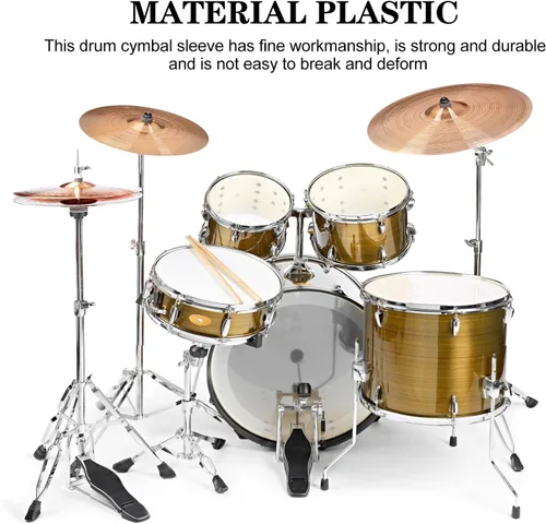 Vista 4 de Pequeñas fundas de platillo, 12 piezas, accesorios de repuesto para tambor de percusión, piezas negras