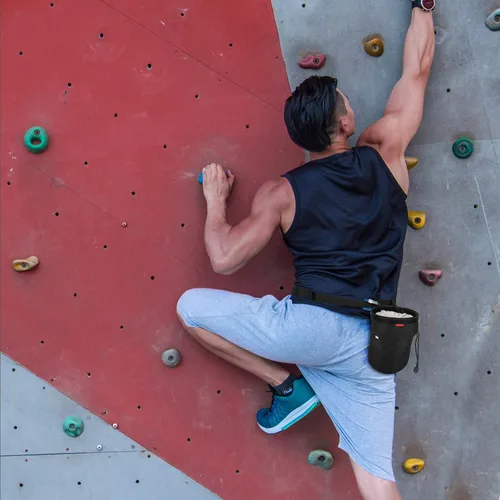 Vista 7 de Moko Rock Climbing Chalk Bag, Bouldering Chalk Pot Bucket with Adjustable Belt & Carabiner Drawstring Climbing Gear