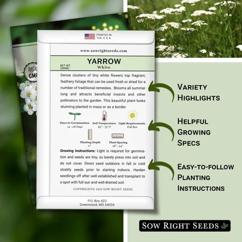 Vista 2 de Sow Right Seeds - Gran colección de semillas de hierbas medicinales para plantar - Manzanilla, equinácea, lavanda, menta, apio de panadero, melisa