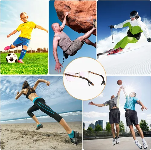 Vista 7 de SMARTTOP - Fundas de orejas antideslizantes para gafas, sujetadores de orejas de silicona suave para hombres, mujeres y niños, para deportes, Negro