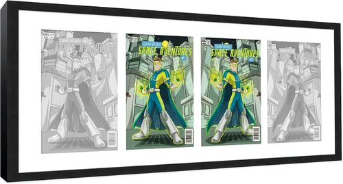 Vista 43 de Marco de cómic negro mate Para cómics publicados entre 1971 y 1985 (marco de madera maciza de cómic de la edad dorada), hecho para exhibir 1 cómic