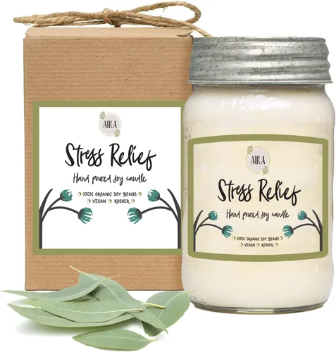 Vista 32 de Aira Velas de Soja - Orgánicas, Kosher, Veganas, en Frasco Mason con Mezclas de Aceites Esenciales de Grado Terapéutico - Cera de Vela de Soja 100%