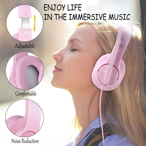 Vista 4 de Meedasy Auriculares para juegos sobre la oreja para niños y adultos, para Xbox One, estéreo envolvente de graves, auriculares para juegos PS4
