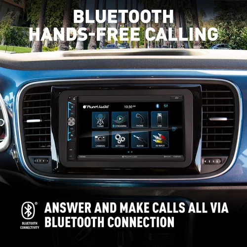 Vista 2 de Planet Audio P695MBRC - Sistema estéreo para automóvil - A-Link (espejo de pantalla), doble Din de 6.95 pulgadas, pantalla táctil, unidad principal