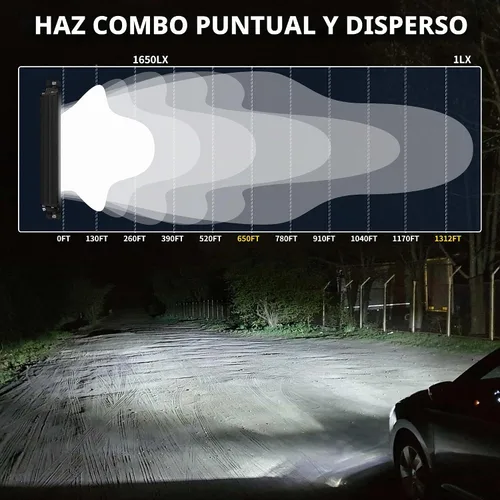 Vista 5 de 4WDKING Barra de luz LED de 10 pulgadas doble fila con haz combinado DT