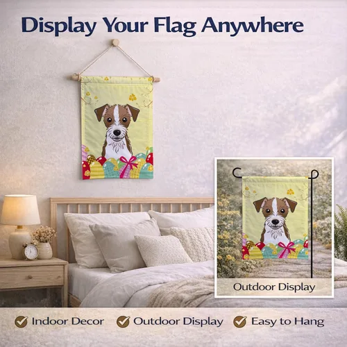 Vista 15 de Caroline's Treasures BB1923GF Bandera decorativa para jardín con diseño de Border Collie, para caza de huevos de Pascua, para jardín, jardín, patio