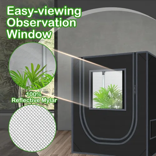 Vista 4 de Tienda de cultivo de 18 x 30 x 36 pulgadas para plantas de interior 600D Mylar hidropónico de alta reflexión para plantas, frutas, flores, cultivo